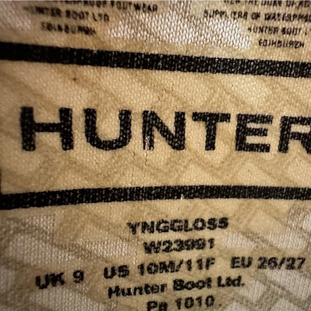 Hunter Original Kids‎ Black Gloss Rain Boots SIze 10/11